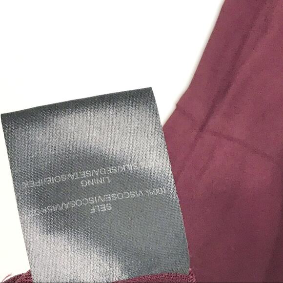 Tibi Size 0 Drapy Crepe Wrap Dress Burgundy Red Asymmetrical Hem Cocktail - Picture 7 of 8